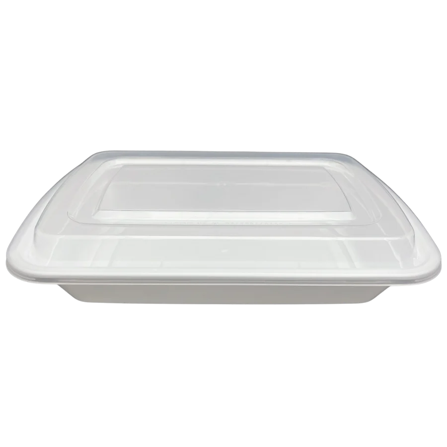 Wholesale 28 oz White Rectangular Takeout Containers with Clear Lids – Bulk — bulk restaurant supply Saint John NB