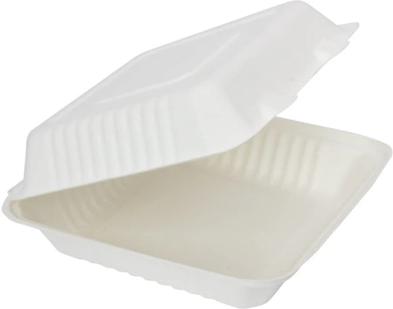 Wholesale 9x9 Bagasse Clamshell Containers – Compostable Bulk — bulk restaurant supply Saint John NB