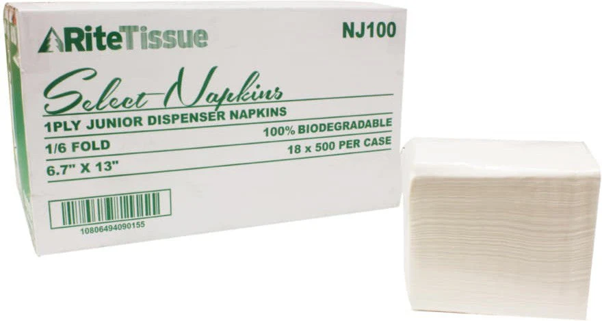 Wholesale Junior Dispenser Napkins 1 Ply 6.7 x 13 – Bulk (9000/Case) — bulk restaurant supply Saint John NB